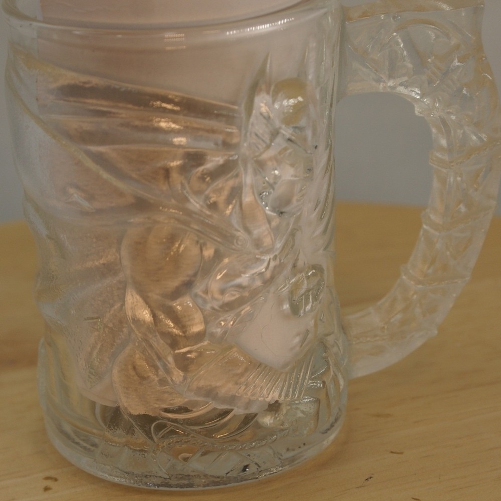 Vintage 1995 McDonalds Batman Forever Glass Mugs Set of 2 Batman & Robin France - Picture 13 of 16